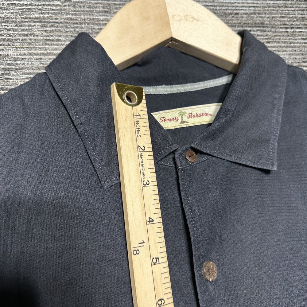 Tommy Bahama Shirt Men's XL Black Silk Camp Short Sleeve Button Up Hawaiian - Picture 5 of 12